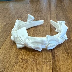 Anthropologie Cream Bow Headband